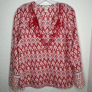 Sundance Blouse Womens Medium Embroidered Boho Peasant Floral Top